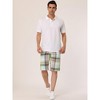 Lars Amadeus Men's Summer Slim Fit Flat Front Plaid Patterned Shorts - image 3 of 4