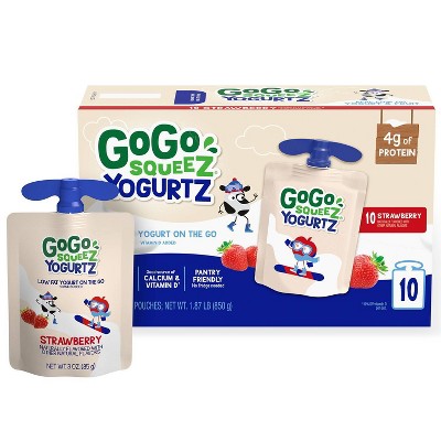 GoGo SqueeZ Kids' YogurtZ, Strawberry - 3oz/10ct