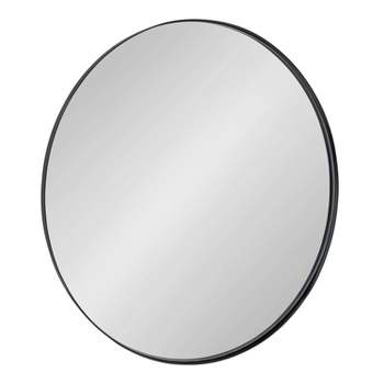 22" Rollo Round Wall Mirror Black - Kate & Laurel All Things Decor