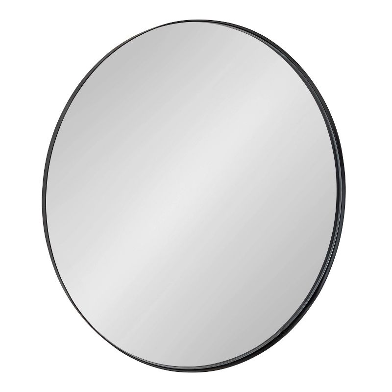 28&#34; Rollo Round Wall Mirror Black - Kate &#38; Laurel All Things Decor, 1 of 9