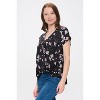 WEST K Women's Leah V Neck Short Dolman Sleeve Front Knob Blouse - 2 of 4