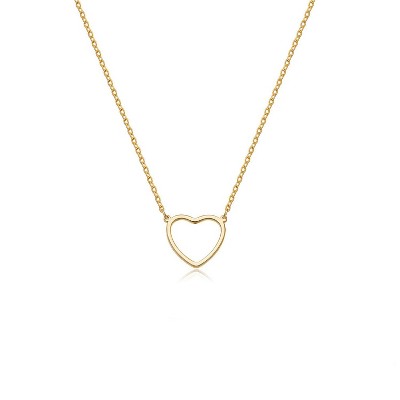Attop Cute Heart Necklace 18k Gold Plated Tiny Heart Pendant  Gold Love Heart Chain Necklace