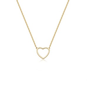 Attop Cute Heart Necklace 18k Gold Plated Tiny Heart Pendant  Gold Love Heart Chain Necklace - 1 of 4