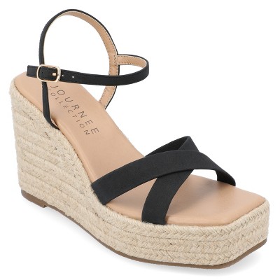 Journee Collection Womens Raniya Espadrille Platform Wedge Sandals