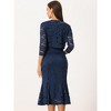 Allegra K Women's Wedding Guest Sleeveless Evening Lace Dress with Open Front Shrug 2 Pcs Outfits Sets - 3 of 4