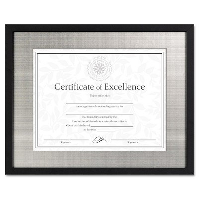 Dax Contemporary Wood Frame Silver Metal Mat 11 x 14 8 1/2 x 11 Black N15788ST