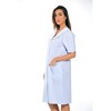 Dreamcrest Womens Short Sleeve Duster, Seersucker Gingham Housecoat/Women Sleepwear Embroidered Snap Front Nightgown - 2 of 3