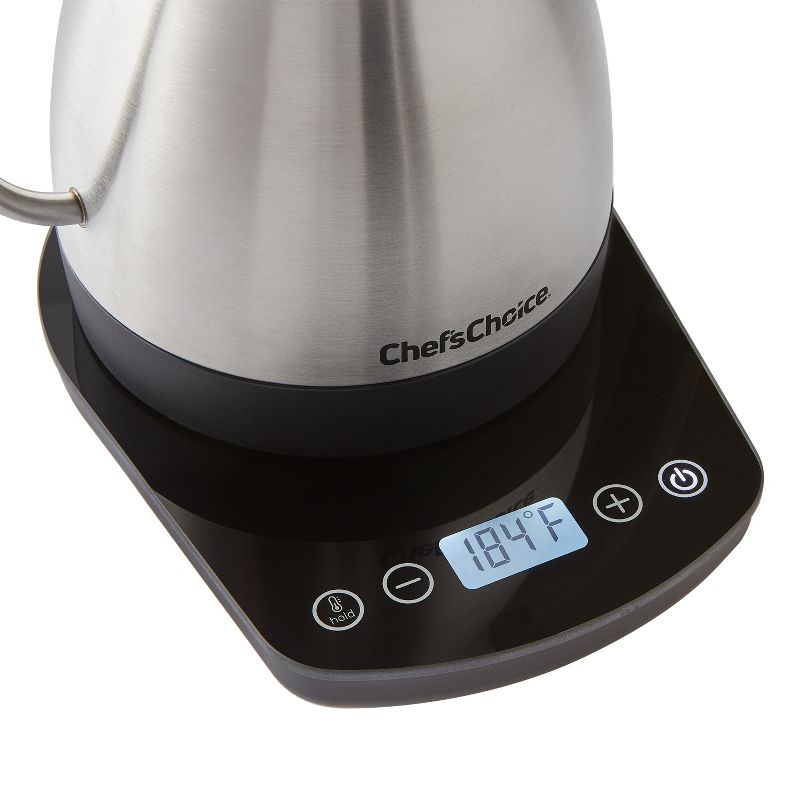 Chef'sChoice Electric Gooseneck Pour Over Kettle with Digital Touchscreen Control, 1 Liter Capacity, in Brushed Stainless Steel (KTCC1LSS13), 4 of 5