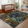 Modern Washable Area Rug - Stain Resistant Ultra Soft Night Jungle Print, Non-Slip Lightweight Floor Carpet for Living Room, Office, Nursery - 2 of 4