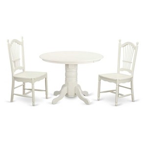 HomeStock 3-Pc Buttermilk and Cherry Solid Wood Top - Dining Room Set - Seats 4 - 1 of 4