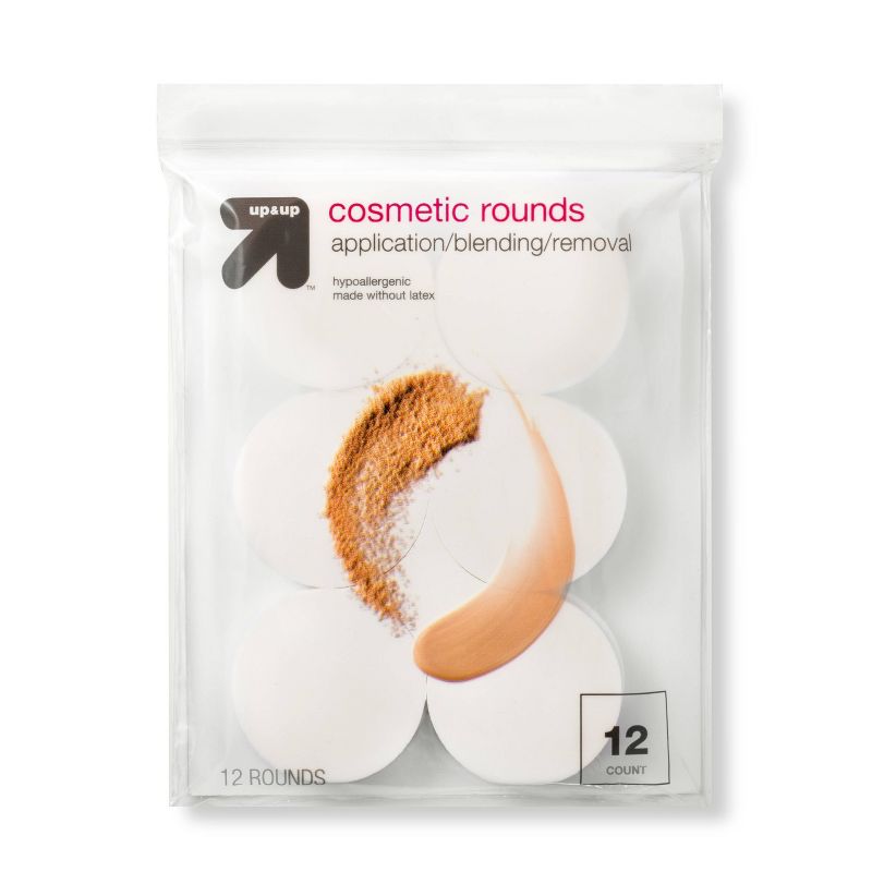 Latex Free Cosmetic Rounds - 12ct - White - up &#38; up&#8482;, 1 of 4