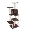 GleePet GP78680723 66-Inch Real Wood Cat Tree In Coffee Brown With Four Levels, Two Perches, Condo - 2 of 4