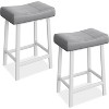 Counter Height Bar Stools, 24 Inch PU Leather Barstools with Heavy Duty Metal Legs, Thick Saddle Seats Breakfast Stools for Kitchen Island, Bar - 2 of 4