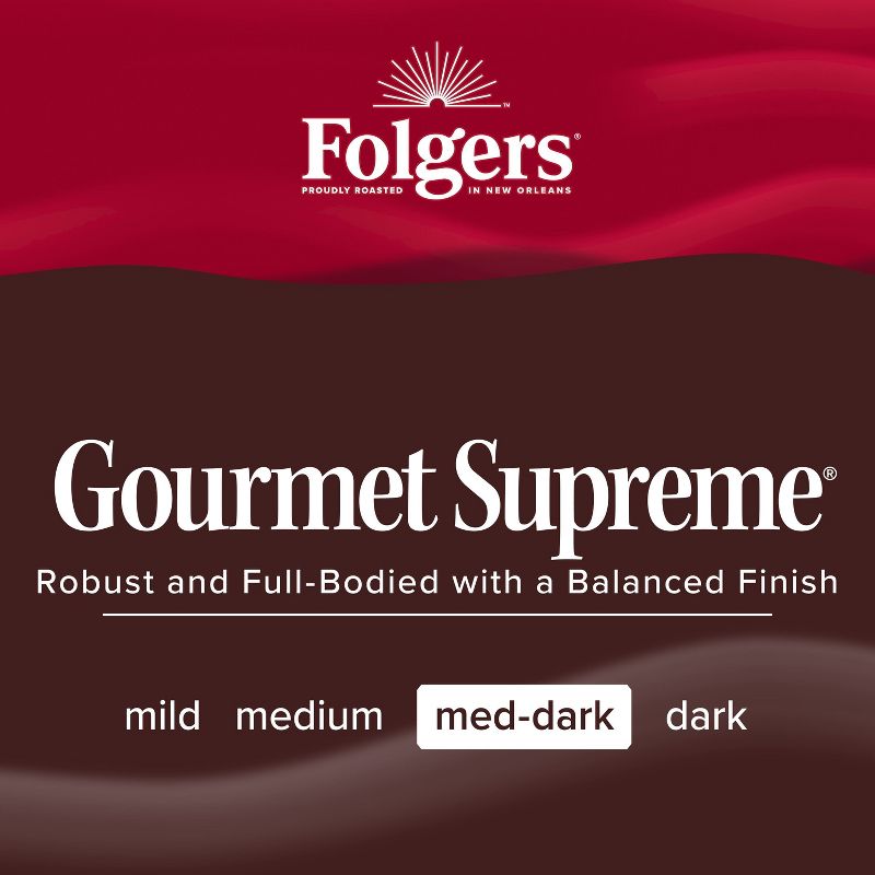 Folgers Gourmet Supreme Medium Roast Coffee 22.6oz, 6 of 10