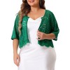 Agnes Orinda Women's Plus Size Round Neck Sheer 3/4 Sleeve Lace Elegant Cardigans - 2 of 4