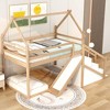 CAVINAS Twin over Twin Bunk Bed House Shaped Wooden Bed Frame with Slide and Storage Stair for Bedroom - 2 of 4