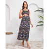 Coolmee Women's Maternity Dress Boho Spaghetti Strap Square Neck Dress Floral Casual Ruffle Nursing Maxi Dress Baby Shower - 3 of 4