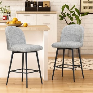 Dyonery Counter Height Bar Stools Set of 2/3,26" Height Upholstered Swivel Bar Stools with Back and with Footrest,Bar Stools for Kitchen Stool Chairs - 1 of 4
