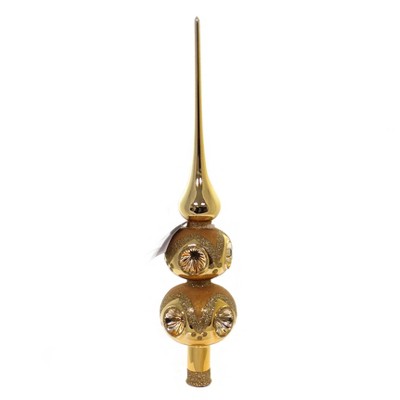 Golden Bell Collection 13.0" Gold Reflector Tree Topper Hand Painted  -  Tree Toppers