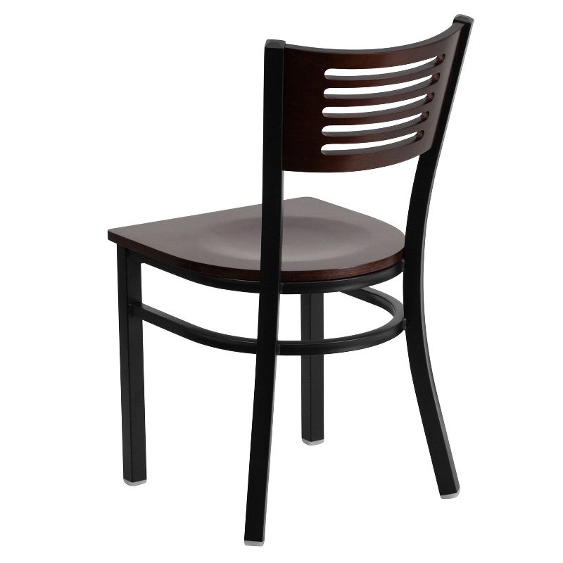 Flash Furniture Black Decorative Slat Back Metal Restaurant Chair, 4 of 8