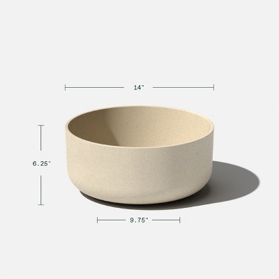Sand 14-Inch Round Plastic-Stone Outdoor Planter