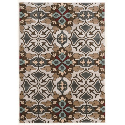 2'x3' Elegance Liliy Rug Brown/Blue - Linon