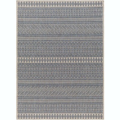 Mark & Day Antibes 5'3"x7'7" Rectangle Woven Indoor and Outdoor Area Rugs Navy Blue/Beige