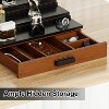 3-Tier Cologne Organizer for Men, Wooden Perfume Organizer with Drawer and Hidden Compartment, Perfume Holder Risers Display Stands£¬Black - 2 of 4