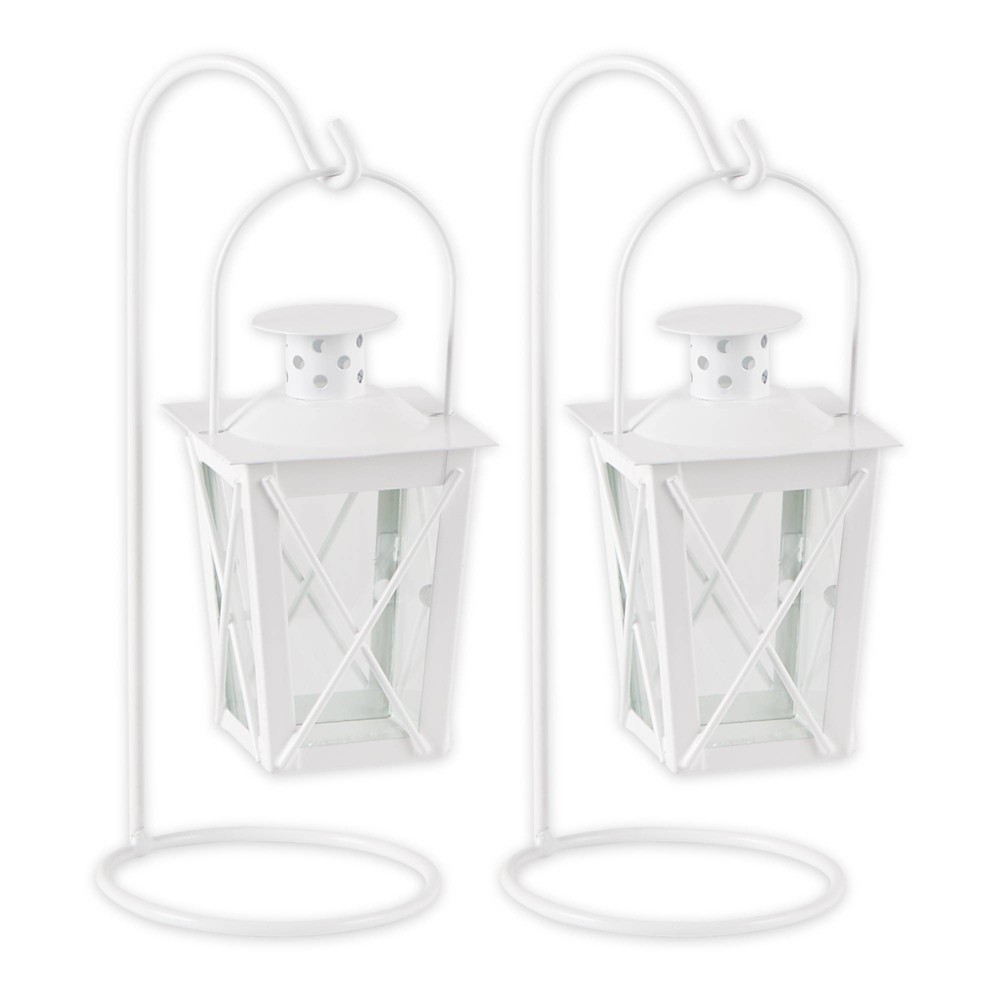 Photos - Figurine / Candlestick 9" Iron Railroad Outdoor Lantern White - Zingz & Thingz