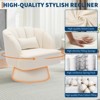 Swivel Barrel Chair - Teddy Velvet/Velvet Upholstered Modern Armchair with Striped Backrest & Plush Padding - 4 of 4
