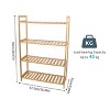 Artloge Heavy Duty 4 Tier Natural Bamboo Shelving Unit Plant Stand, Bookshelf & Shoe Rack for Bathroom Kitchen Organization - 3 of 4