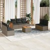 vidaXL 8 Piece Patio Sofa Set with Cushions Gray Poly Rattan - Gray With Table - 2 of 4
