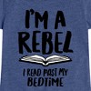 Girls' - Instant Message - Rebel Read Past BedtI'me Fitted Short Sleeve Graphic T-Shirt - 2 of 4