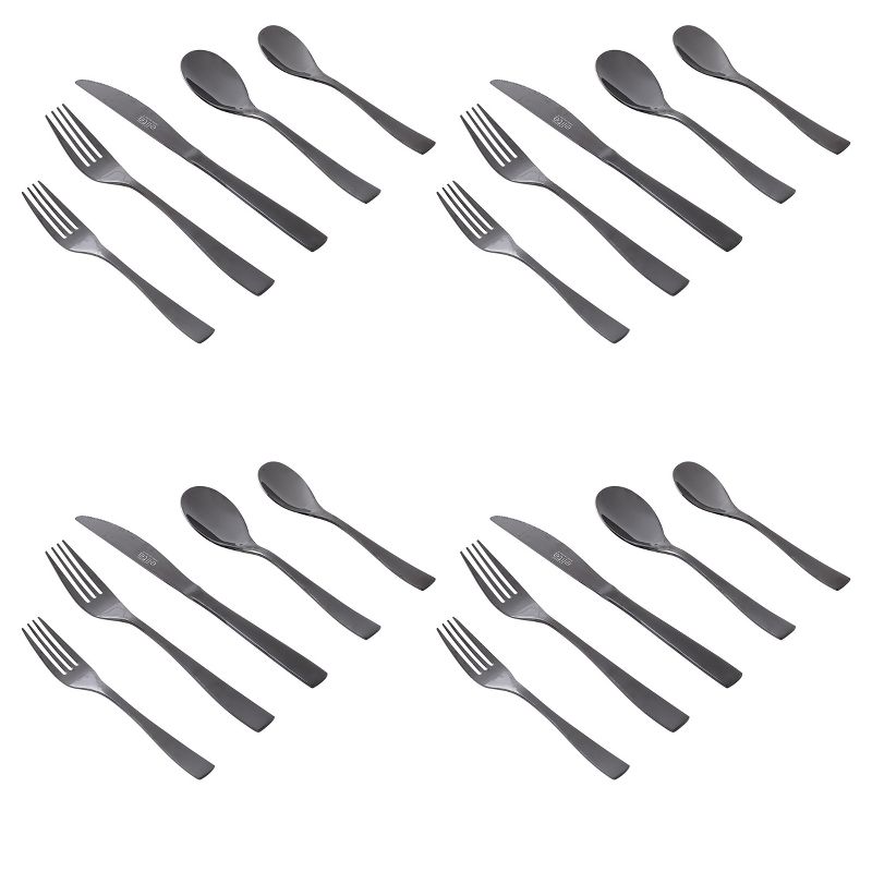 Gibson Home Holland Road 20 Piece Black Stainless Steel Flatware Set, 3 of 5