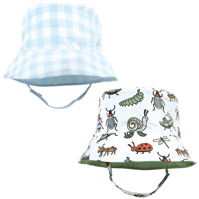 Hudson Baby Infant Boy Sun Protection Hat, Critters Plaid, 1 of 8