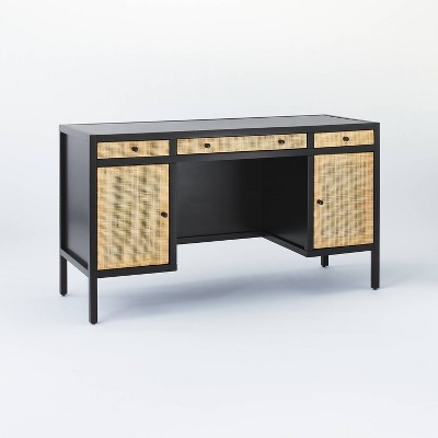 Springville Wood Executive Desk with Drawers Black - Threshold&#8482; designed with Studio McGee
