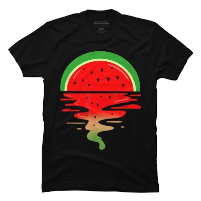 Men's Design By Humans Watermelon Vaporwave Sunset By MinShop T-Shirt