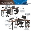 PAGED Modern Computer Desk, L Shaped Home Office Desk with 3 Drawers, 2 Storage Shelves for Office, Study - 3 of 4