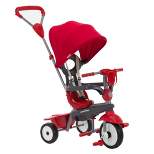 smarTrike 4-in-1 Breeze Plus Modular Toddler Tricycle Stroller Push Bike with Canopy for Ages 15 Months to 3 Years, Supports Up to 38 Pounds, Red