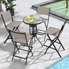 Costway Set of 6 Outdoor Bar Chair Folding Bar Height Stool with Metal Frame Coffee - 2 of 4