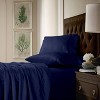 Cotton Sateen Deep Pocket Sheet Set (Queen) Navy Blue 750 Thread Count - Tribeca Living - 3 of 3