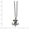 Black Bow Jewelry Stainless Steel Antiqued Fleur-de-lis Necklace - 18 Inch - image 2 of 4