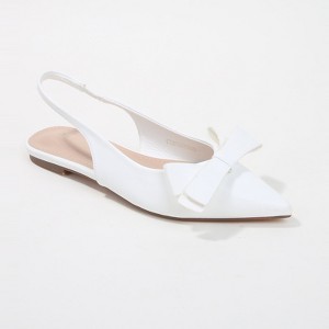 Berness Women's Cinnamon Vegan Leather Slingback Flats with Bow Detail - 1 of 4
