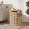 MAYEERTY 1 Pack Rattan Round Side Table with Storage, Boho End Table for Living Room, Bedroom, Modern Home Decor - 3 of 4