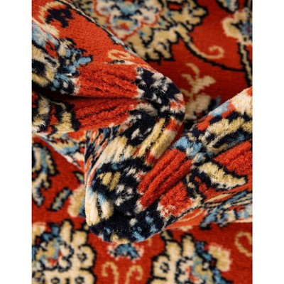 Terracotta and Ivory Square Synthetic Reversible Area Rug