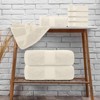 BRINJOY Luxury Bath Towel Set of 8 - 100% Turkish Cotton Highly Absorbent, 2 Luxury Bath Towels 700GSM, 2 Hand Towels, 4 Washcloths, Ivory - 2 of 4