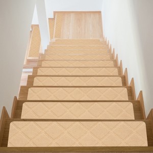 Unique Bargains Non-Slip Resistant Indoor Wooden Stair Treads Carpet Mat 8''x30'' - 1 of 4