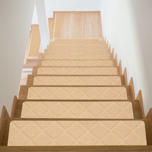 Unique Bargains Non-Slip Resistant Indoor Wooden Stair Treads Carpet Mat 8''x30'' - image 1 of 4