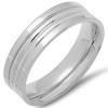 Steeltime Men's stainless steel striped band Greek key ring. Size 9-12 - 2 of 4