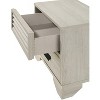 1pc Contemporary 2-Drawer Louvered Design Nightstand Finger Pull Hardware Bedroom Wooden Furniture Beige Finish - 2 of 4